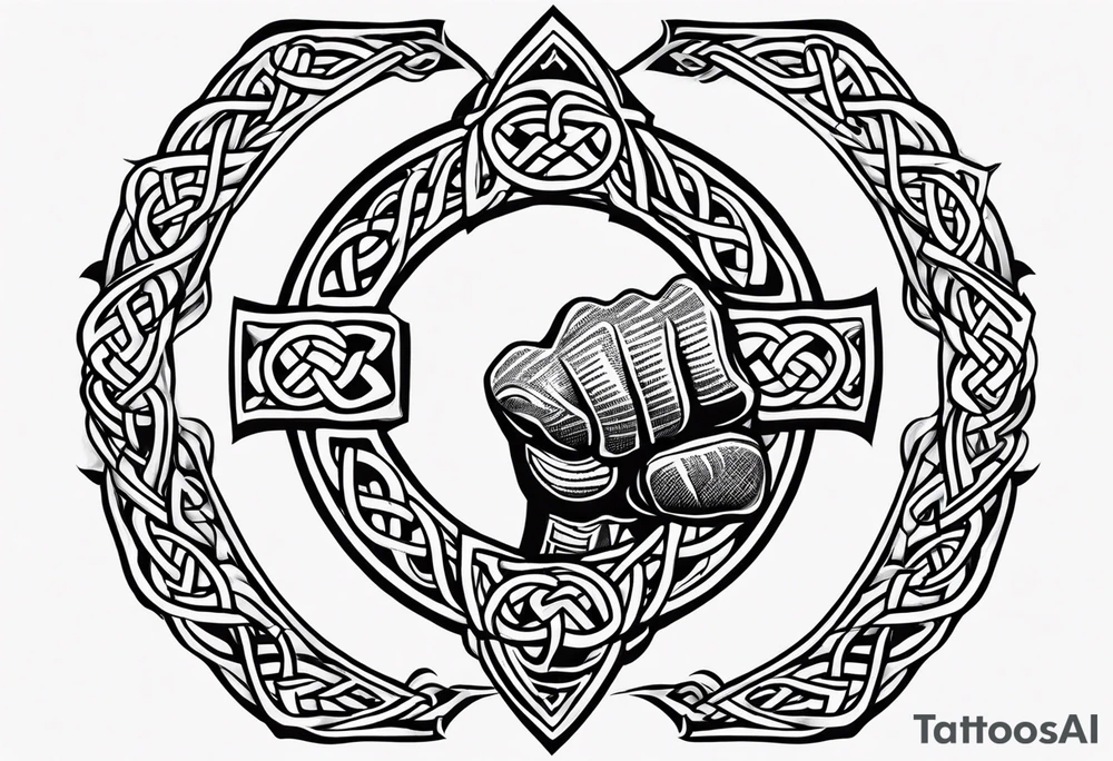 Celtic bands and a black power fist tattoo idea