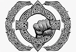 Celtic bands and a black power fist tattoo idea