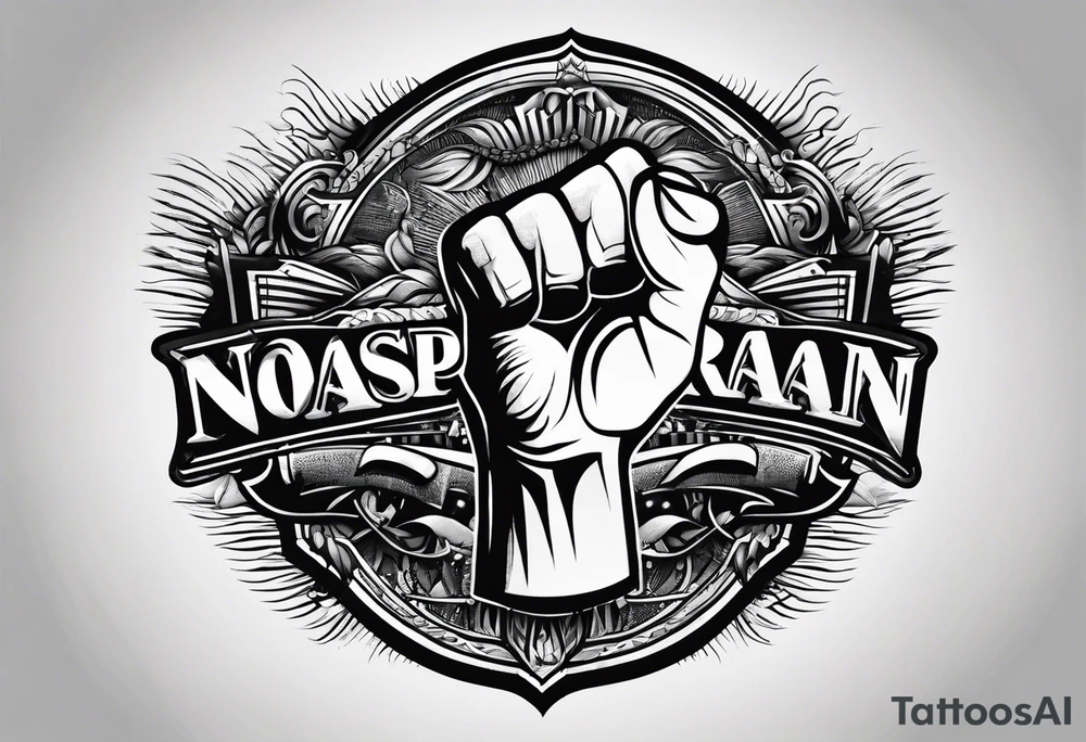 no pasaran slogan with a torn clenched fist tattoo idea no pasaran slogan with a torn clenched fist tattoo idea