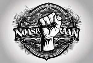 no pasaran slogan with a torn clenched fist tattoo idea