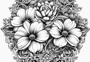Chain with flowers tattoo idea