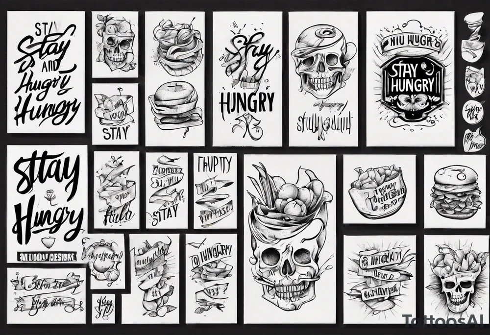 Stay hungry and foolish phrase tattoo idea