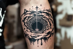 A dark hole sucking everything tattoo idea
