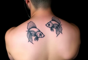 Two bettas as brothers bonded tattoo idea