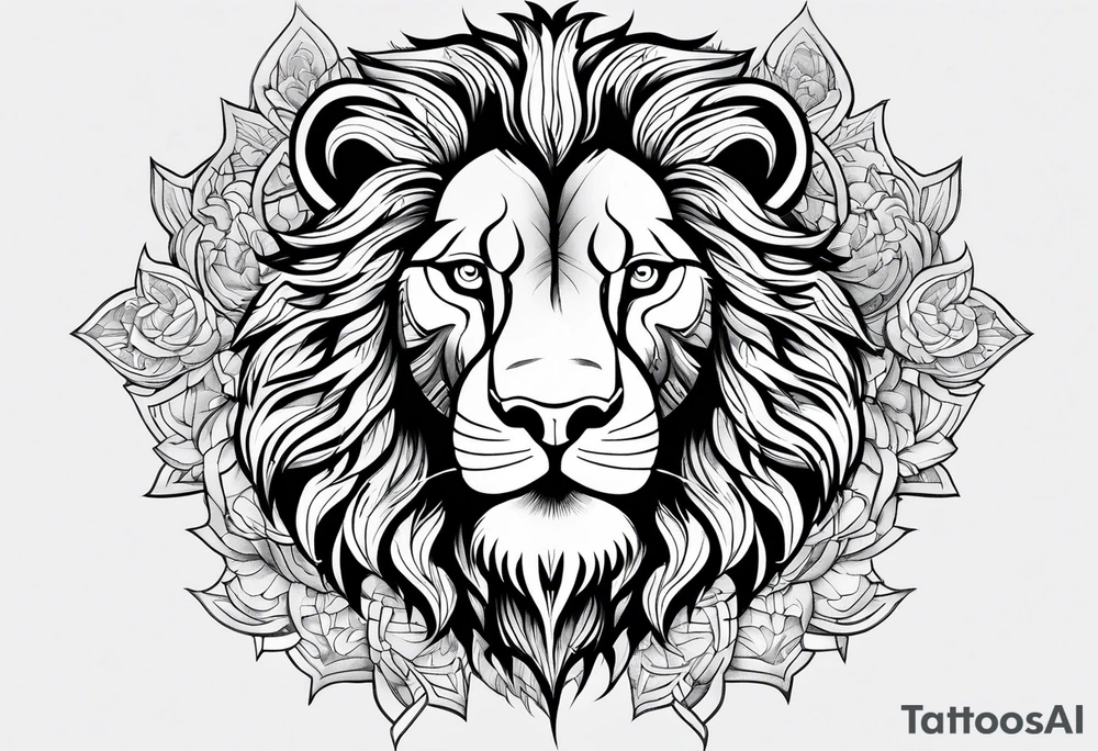 lion mongolian tattoo idea