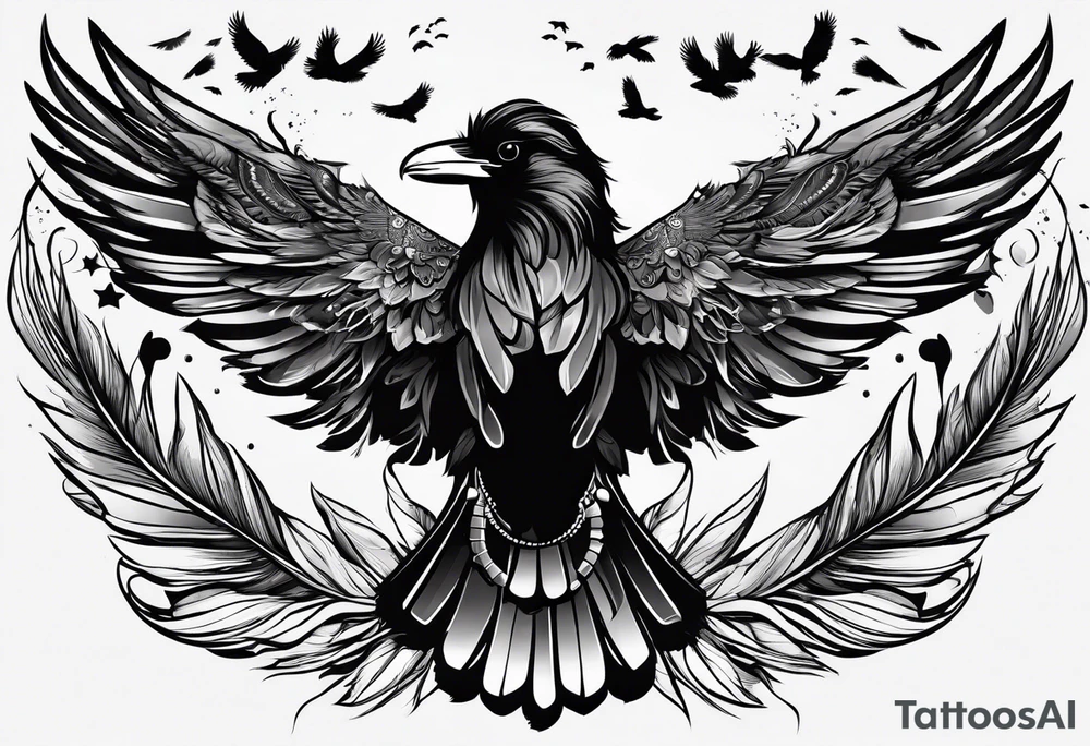 addiction recovery ravens roman egyptian
feathers clouds tattoo idea