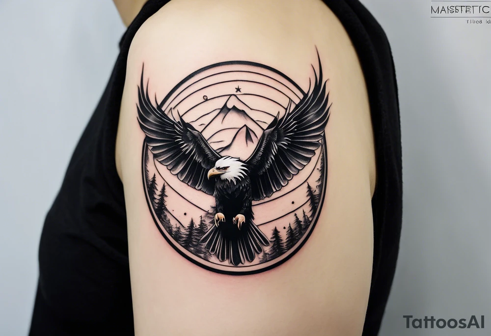 Create minimalistic tatoo symbolising freedom to live anywhere in the world. It should be peaceful and respectful. It should be a planet. Not an eagle tattoo idea