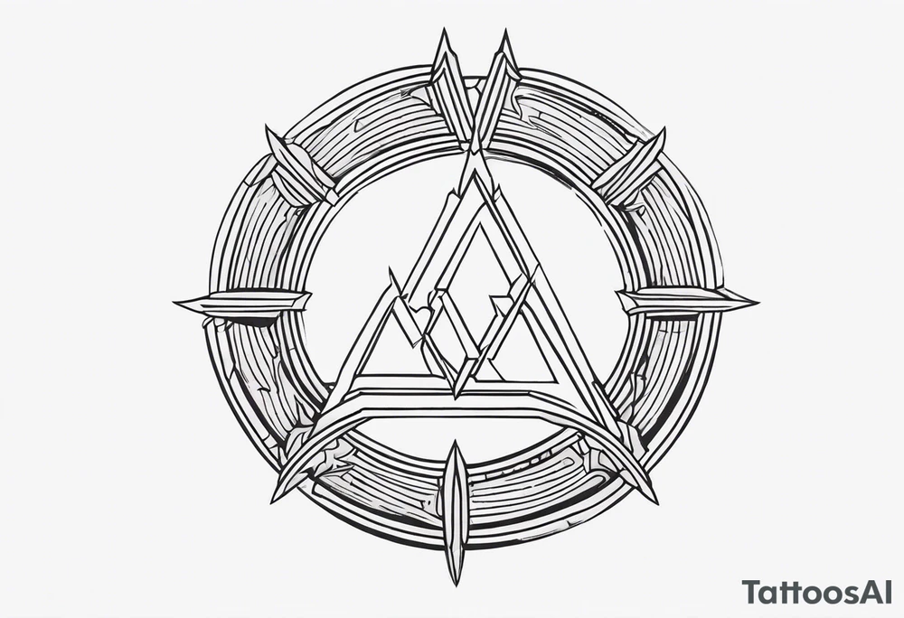 Ancient spartan omega trinity symbol tattoo idea