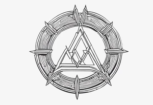 Ancient spartan omega trinity symbol tattoo idea