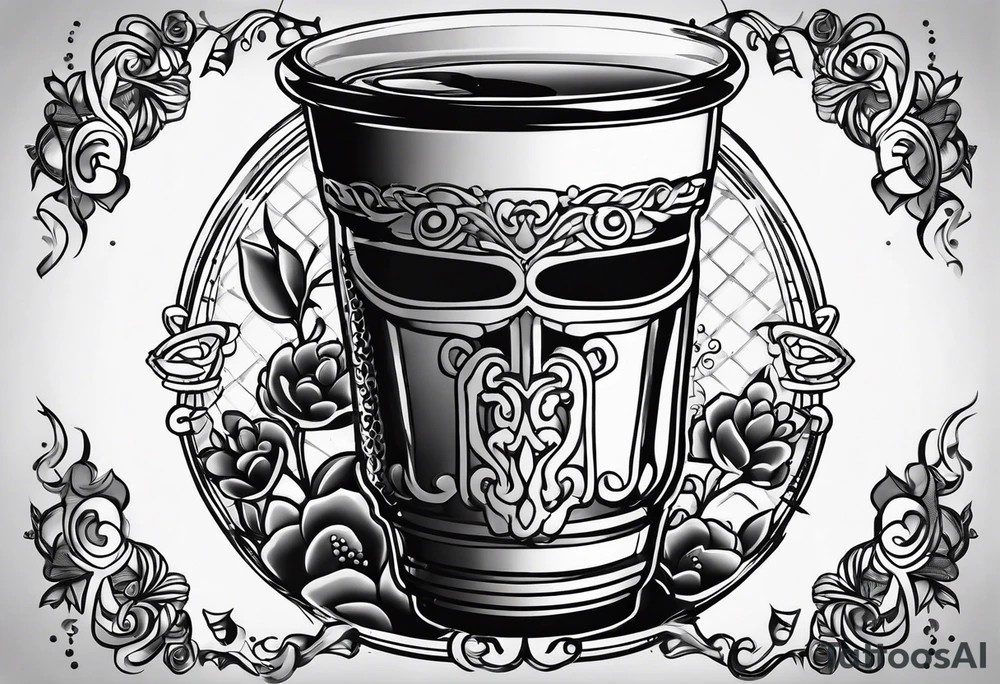 Dancing boba tea tattoo idea