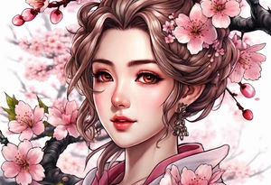 Cherry blossoms aerith Gainsborough tattoo idea