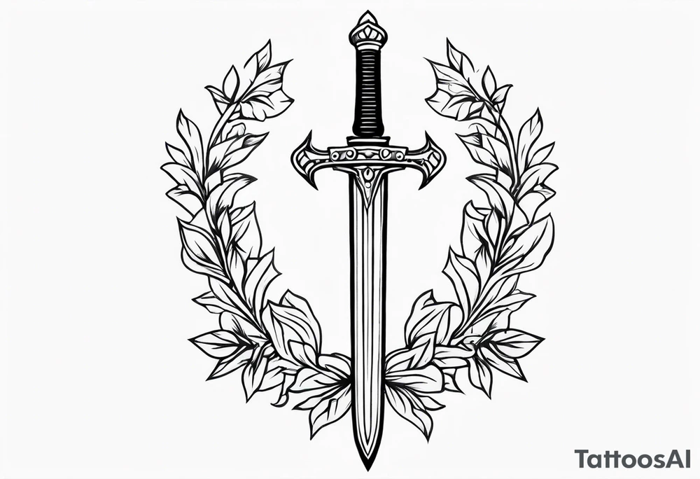Sword with king piece tattoo idea