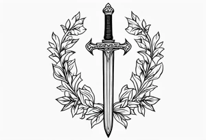 Sword with king piece tattoo idea