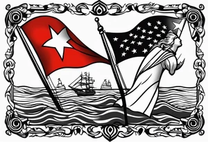 U.S. Virgin Islands and Trinidad flags tattoo idea