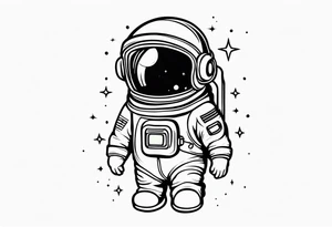 baby astronaut tattoo idea