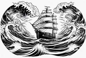 ocean waves ship 
forearm tattoo tattoo idea