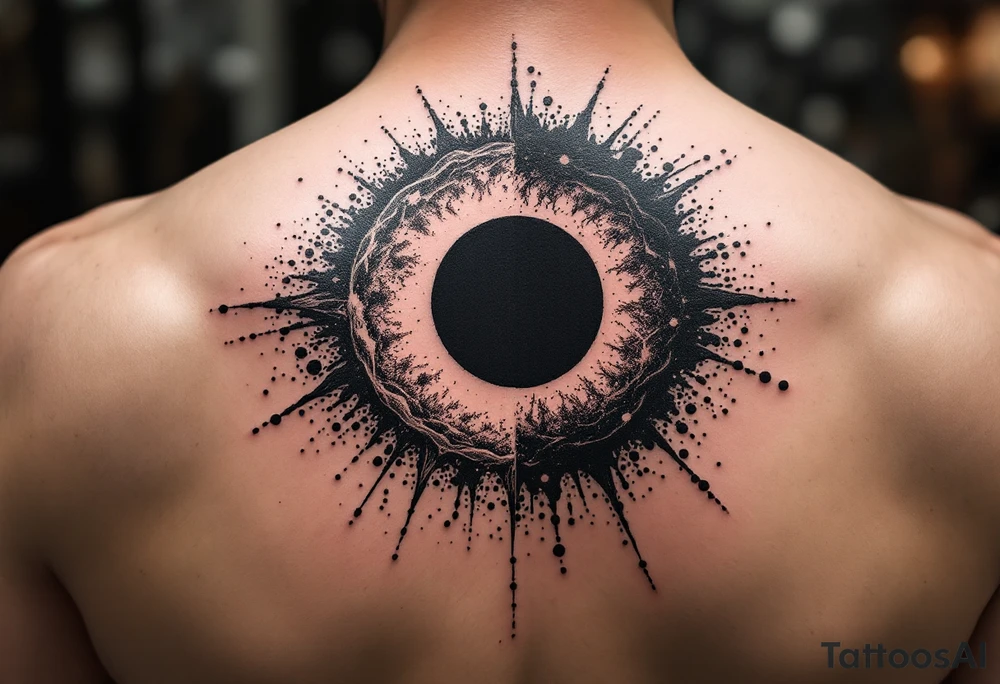2 different worlds on both sides of a black hole tattoo idea