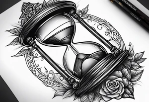 hourglass grandfather memorial sunset tattoo idea
