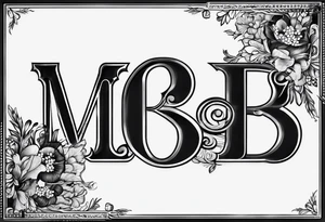 letters: "MRBG" underlined, equally separated
simple, clear, plain, unadorned, no background tattoo idea