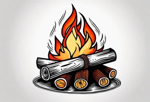 Traditional Bonfire tattoo idea