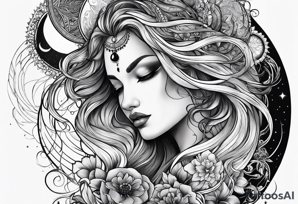 sacred moon tattoo idea