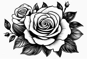 tiny roses shaded tattoo idea