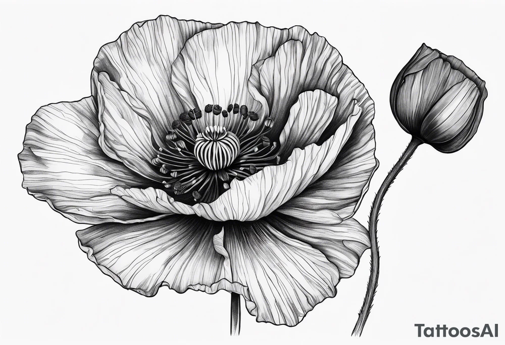 Poppy flower tattoo idea
