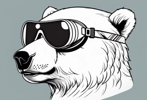 Polar bear wearing a winter hat and snow goggles tattoo idea