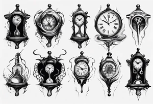 dali melting clock trippy tattoo idea