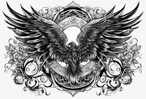 the number 13 with one angel wing and one demon wing tattoo idea