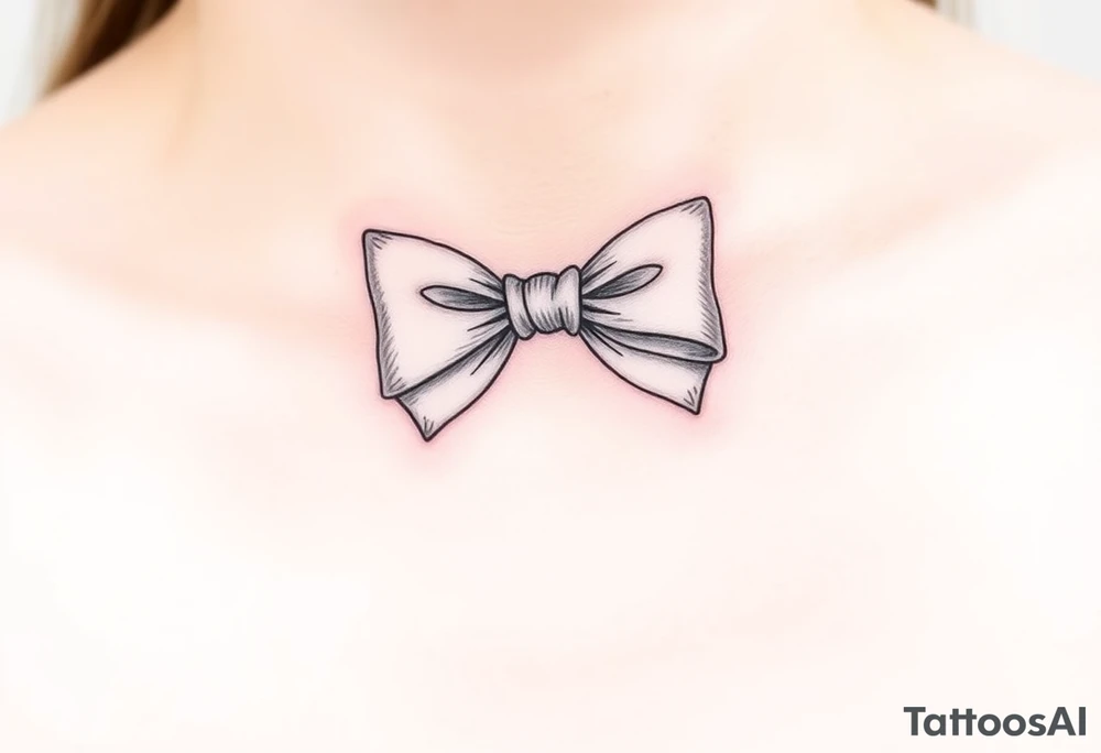 A softly detailed bowtie and a pair of cufflinks tattoo idea