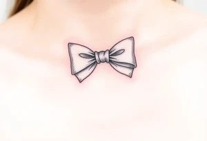 A softly detailed bowtie and a pair of cufflinks tattoo idea