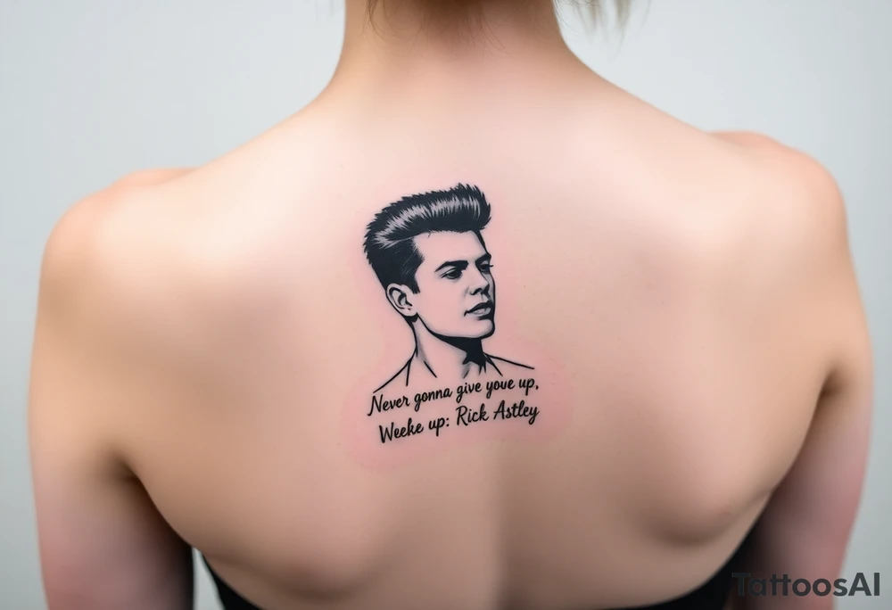 Never Gonna Give You Up Rick Astley meme tattoo idea
