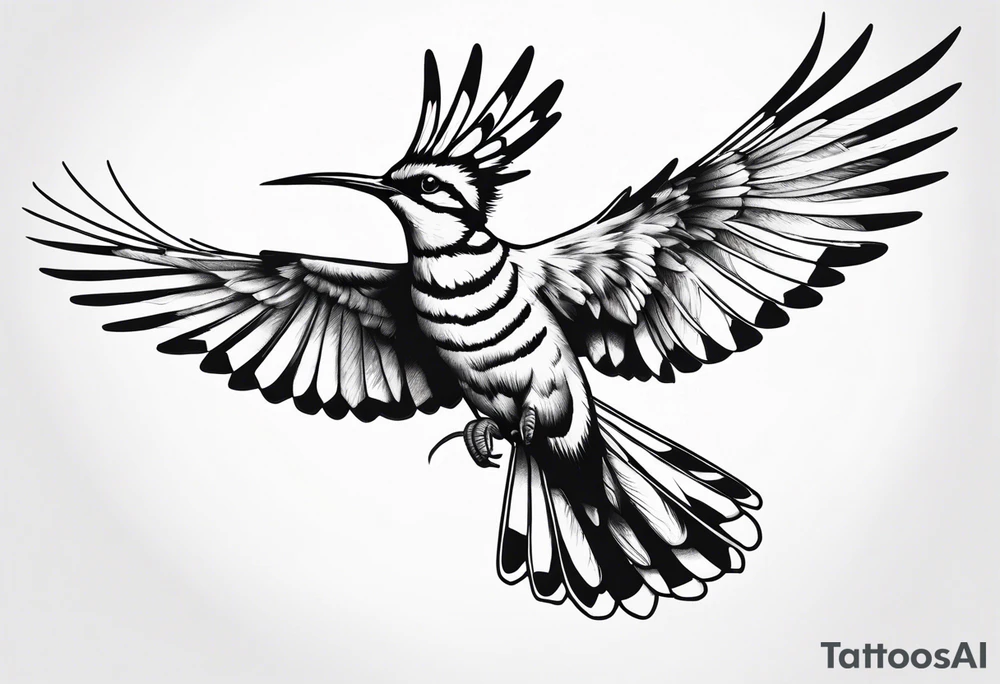 Flying hoopoe tattoo idea