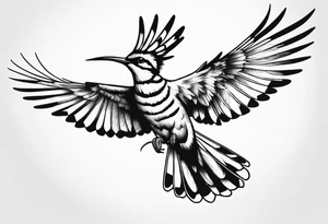 Flying hoopoe tattoo idea
