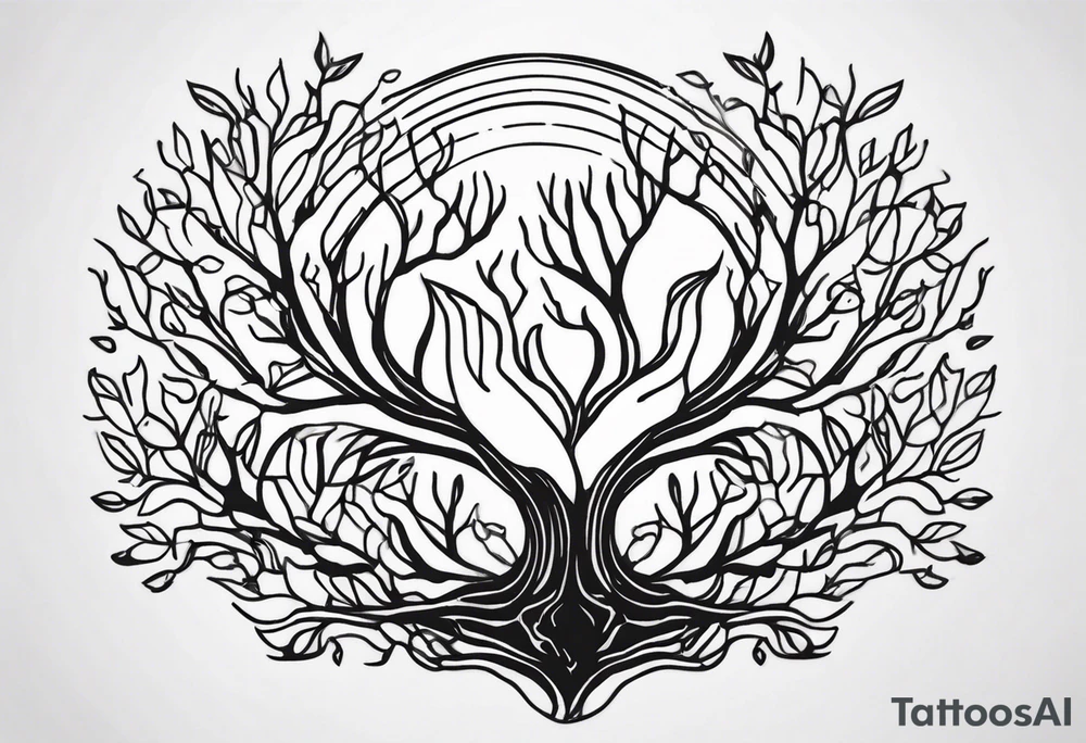 Hands morphing into roots tattoo idea