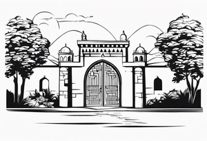israel town gate vector tattoo idea