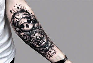 A forearm tattoo about electronic music tattoo idea
