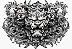 angry Cerberus tattoo idea