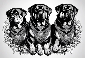 3 headed rottweiler cerberus tattoo idea