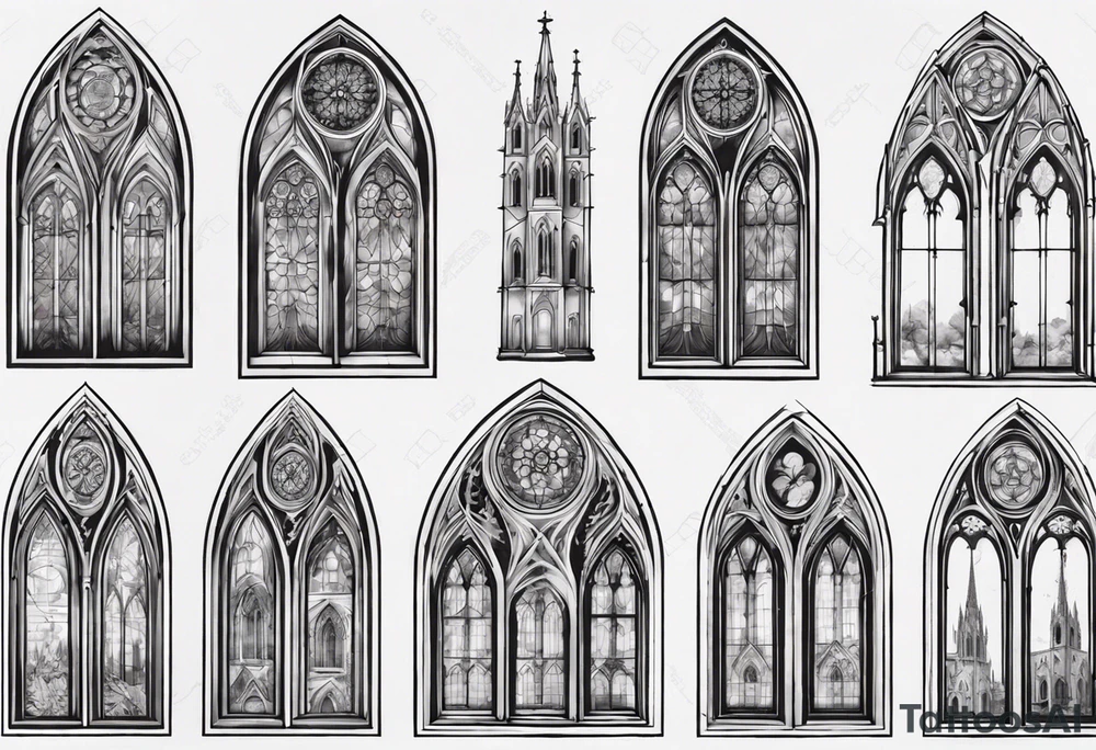Gothic cathedral window tattoo idea