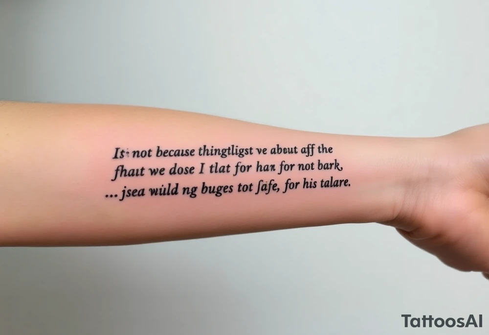 "It is not because things are difficult that we do not dare; it is because we do not dare that they are difficult. Nothing is so difficult as not daring to attempt it. For the things we fear are usually not so difficult once we try them. The mind is its own place, and it can make a heaven of hell, a hell of heaven." tattoo idea