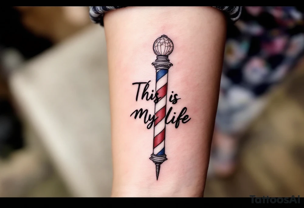 Barber pole 
           THIS IS MY LIFE tattoo idea