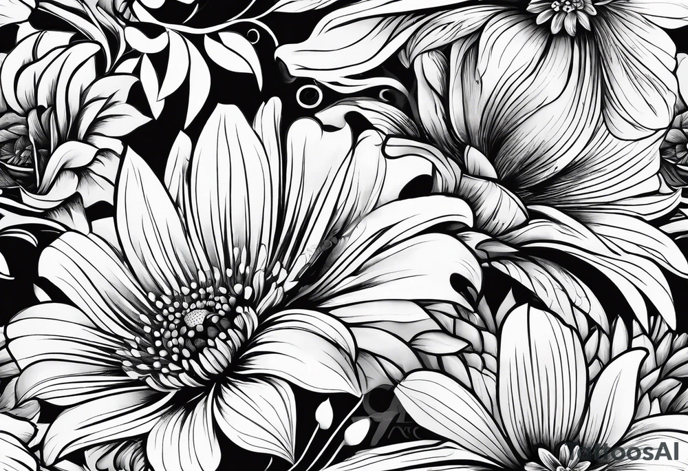 Flowers with “gasparri” embedded tattoo idea