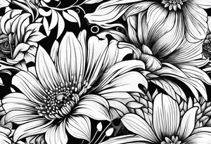 Flowers with “gasparri” embedded tattoo idea