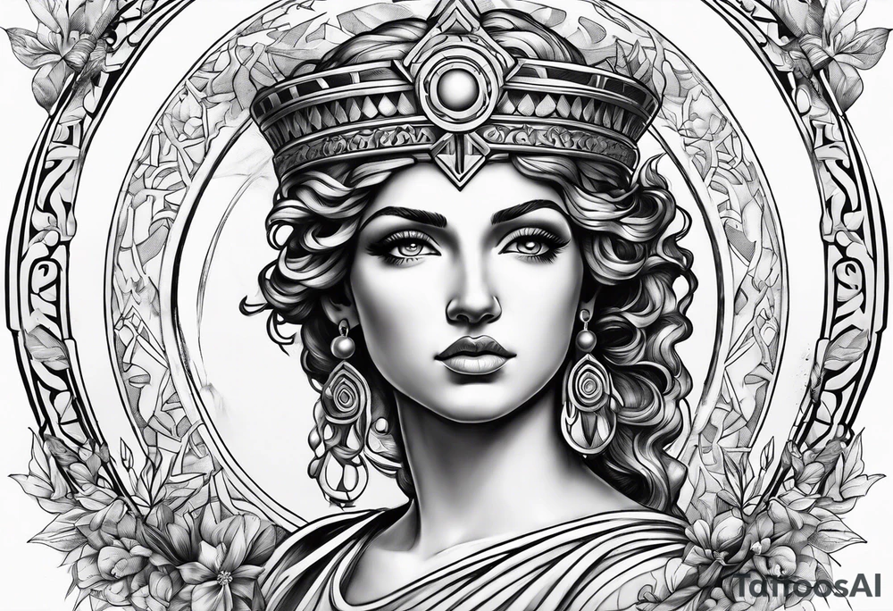 Themis greek goddess previous generations small fine line tattoo idea