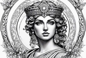 Themis greek goddess previous generations small fine line tattoo idea