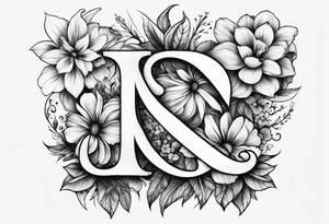 A Letter S made out of flowers tattoo idea