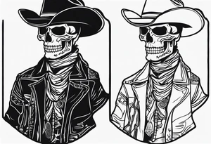 skeleton cowboy queer tattoo idea