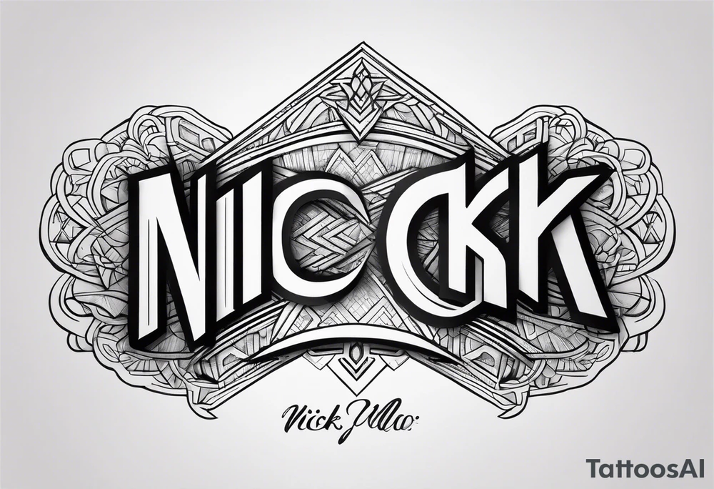 A lower back tatoo with the name nick below tattoo idea